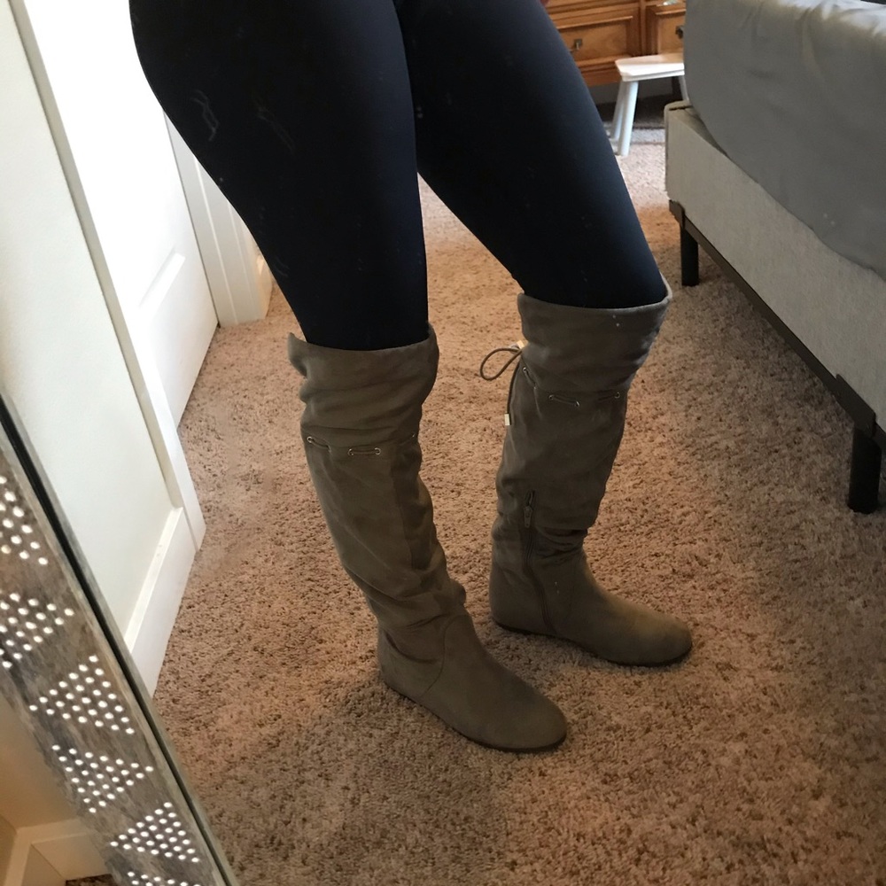Suede Knee High Boots